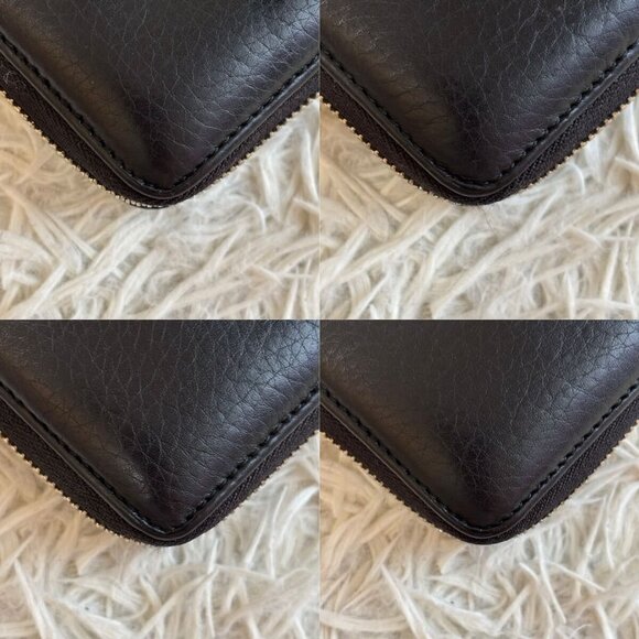 Authentic GUCCI Pebbled Calfskin Soho Zip Around Wallet Black Tassel Zippy - Picture 7 of 11